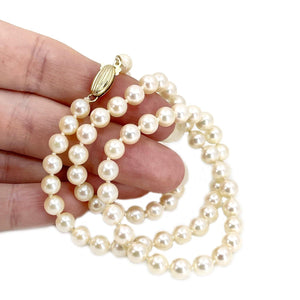 Mikimoto Blue Lagoon Japanese Saltwater Cultured Akoya Pearl Strand - 14K Yellow Gold 18 Inch