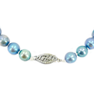 Japanese Blue Saltwater Akoya Cultured Pearl Vintage Bracelet- 10K White Gold