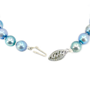 Japanese Blue Saltwater Akoya Cultured Pearl Vintage Bracelet- 10K White Gold