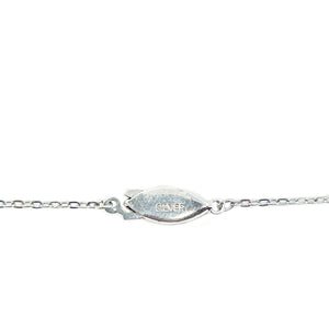 Modernist Blue Japanese Saltwater Akoya Pearl Vintage Necklace- Sterling Silver 17 Inch