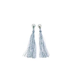 Vintage Modern Blue Akoya Saltwater Cultured Pearl Pierced Earrings- Sterling Silver