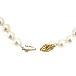 Vintage Blue & White Japanese Saltwater Akoya Cultured Pearl Bracelet- 14K Yellow Gold