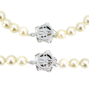 Bluebird Rose Vintage Japanese Saltwater Cultured Akoya Pearl Vintage Mid Century Choker Necklace Bracelet Set - 15 & 6.75 Inch