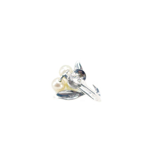 Caribe Designer Akoya Saltwater Cultured Pearl Vintage Screwback Earrings- Sterling Silver