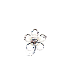 Sakura Cherry Blossom Japanese Akoya Cultured Saltwater Pearl Pendant Brooch- Sterling Silver