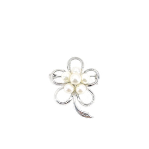 Sakura Cherry Blossom Japanese Akoya Cultured Saltwater Pearl Pendant Brooch- Sterling Silver