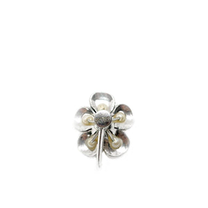 Cherry Blossom Akoya Saltwater Cultured Pearl Screwback Earrings- Sterling Silver - Vintage Valuable Pearls