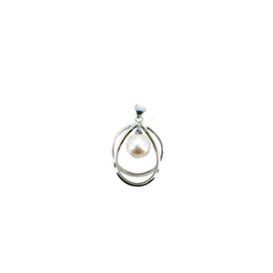 Mid-Century Japanese Saltwater Cultured Akoya Retro Pendant- Sterling Silver