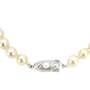 Japanese Engraved Saltwater Akoya Cultured Pearl Bracelet- Sterling Silver