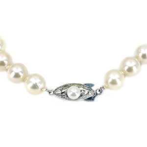 Engraved Japanese Vintage Saltwater Akoya Cultured Pearl Bracelet- Sterling Silver