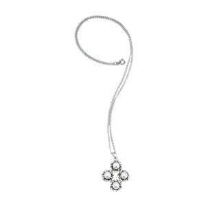 Gothic Claw Prong Vintage Japanese Cultured Akoya Pearl Pendant Necklace- Sterling Silver 18 Inch