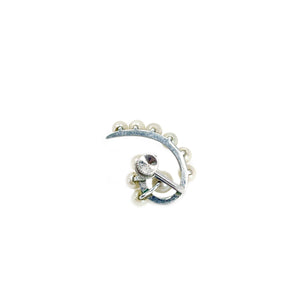 Vintage Climber Akoya Saltwater Cultured Pearl Spray Screwback Earrings- Sterling Silver