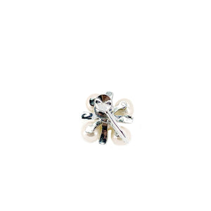 Vintage X Shapped Cluster Akoya Saltwater Cultured Pearl Screwback Earrings- Sterling Silver