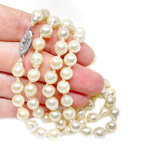 Baroque Crown Japanese Cultured Akoya Pearl Strand - 14K White Gold 30 Inch