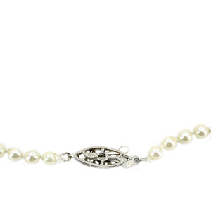 Art Nouveau Japanese Saltwater Cultured Akoya Pearl Necklace - 14K White Gold 20.25 Inch