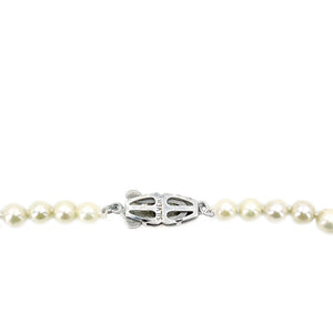 Art Deco Industrial Japanese Saltwater Cultured Akoya Pearl Graduated Vintage Necklace - Sterling Silver 20 Inch