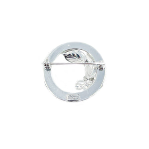 Harry S. Bick Japanese Saltwater Cultured Akoya Pearl Dogwood Circle Brooch- Sterling Silver