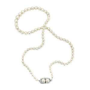 Modernist Japanese Saltwater Cultured Akoya Pearl Vintage Graduated Necklace - Sterling Silver 19.50 Inch