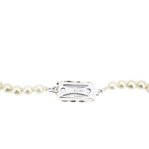 Modernist Japanese Saltwater Cultured Akoya Pearl Vintage Graduated Necklace - Sterling Silver 19.50 Inch