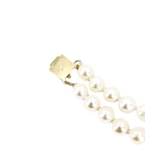 Vintage Retro Modernist Akoya Saltwater Japanese Cultured Pearl Bracelet- 14K Yellow Gold