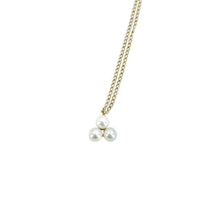 Dynasty Vintage Mid-Century Japanese Saltwater Akoya Pearl Necklace- Gold Filled 16 Inch