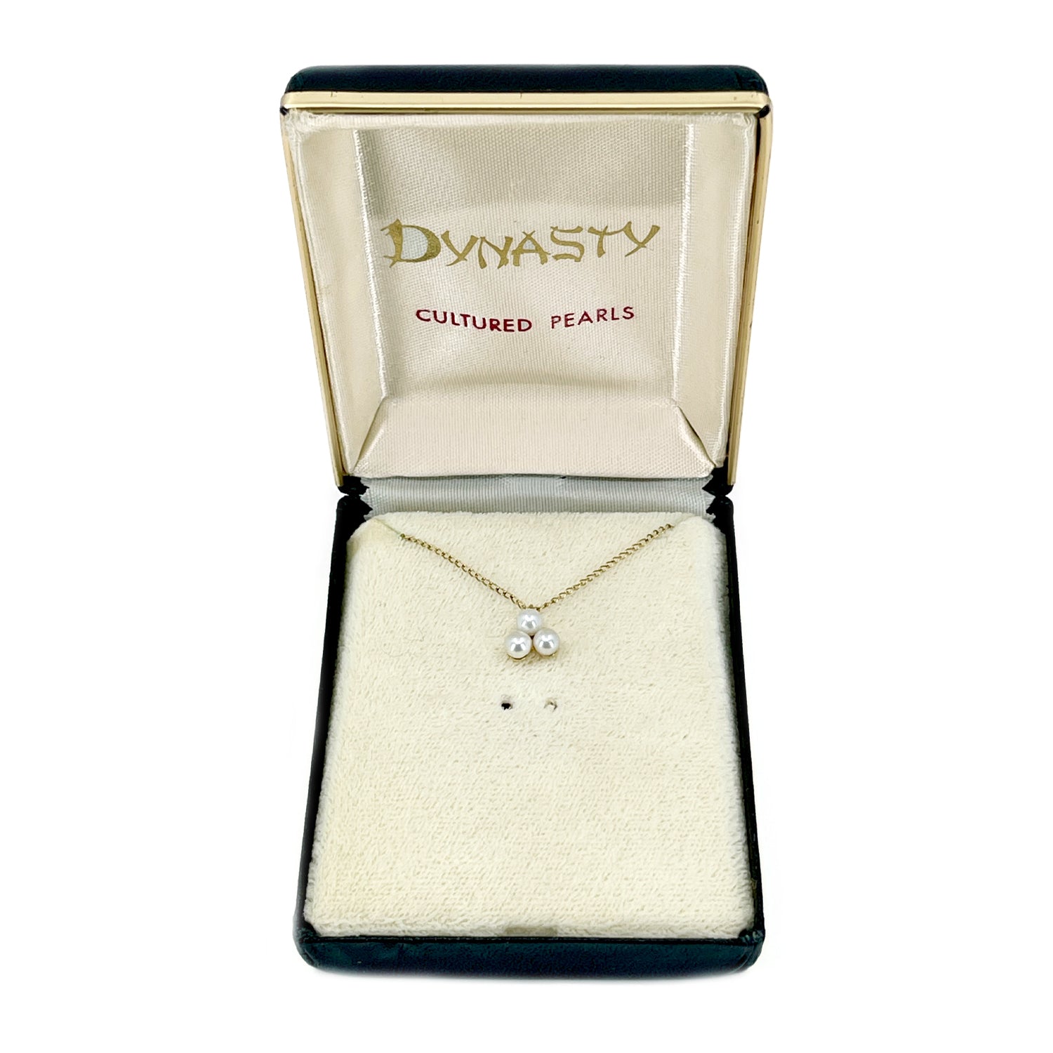 Dynasty Vintage Mid-Century Japanese Saltwater Akoya Pearl Necklace- Gold Filled 16 Inch