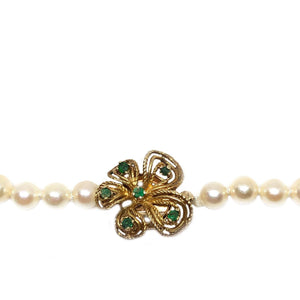 Fuji Pearl Emerald Japanese Cultured Akoya Pearl Strand - 14K Yellow Gold 24 Inch