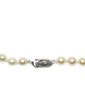 Graduated Blossom Japanese Saltwater Cultured Akoya Pearl Strand - 14K White Gold 15.50 Inch