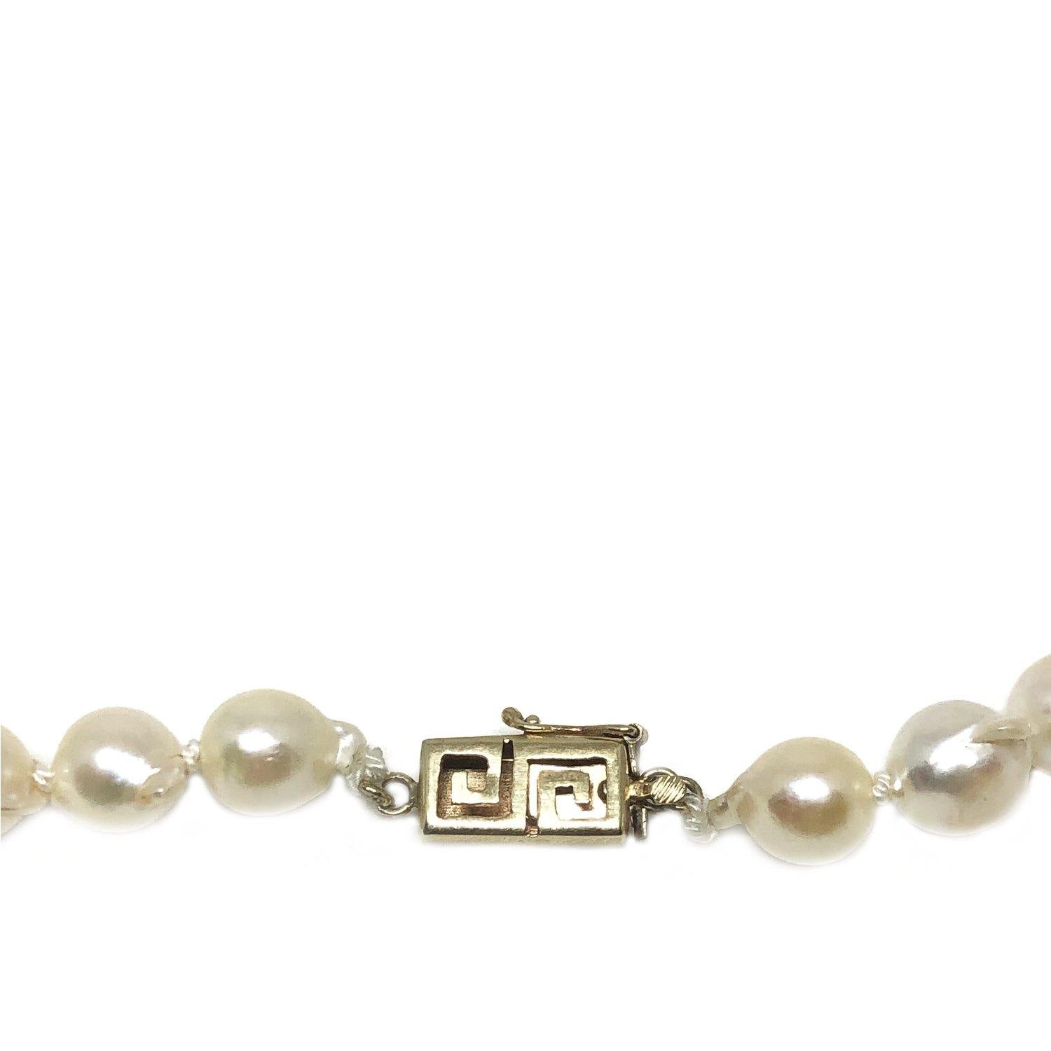 Baroque Fire Ball Japanese Saltwater Cultured Akoya Pearl Strand - 14K Yellow Gold 17.50 Inch