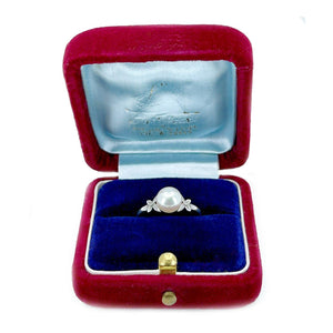Fuji Pearl Butterfly Japanese Saltwater Akoya Cultured Pearl Ring- Sterling Silver Sz 8