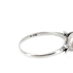 Fuji Pearl Butterfly Japanese Saltwater Akoya Cultured Pearl Ring- Sterling Silver Sz 8