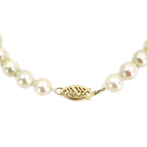 Vintage White Japanese Saltwater Akoya Cultured Pearl Bracelet- 14K Yellow Gold Filled