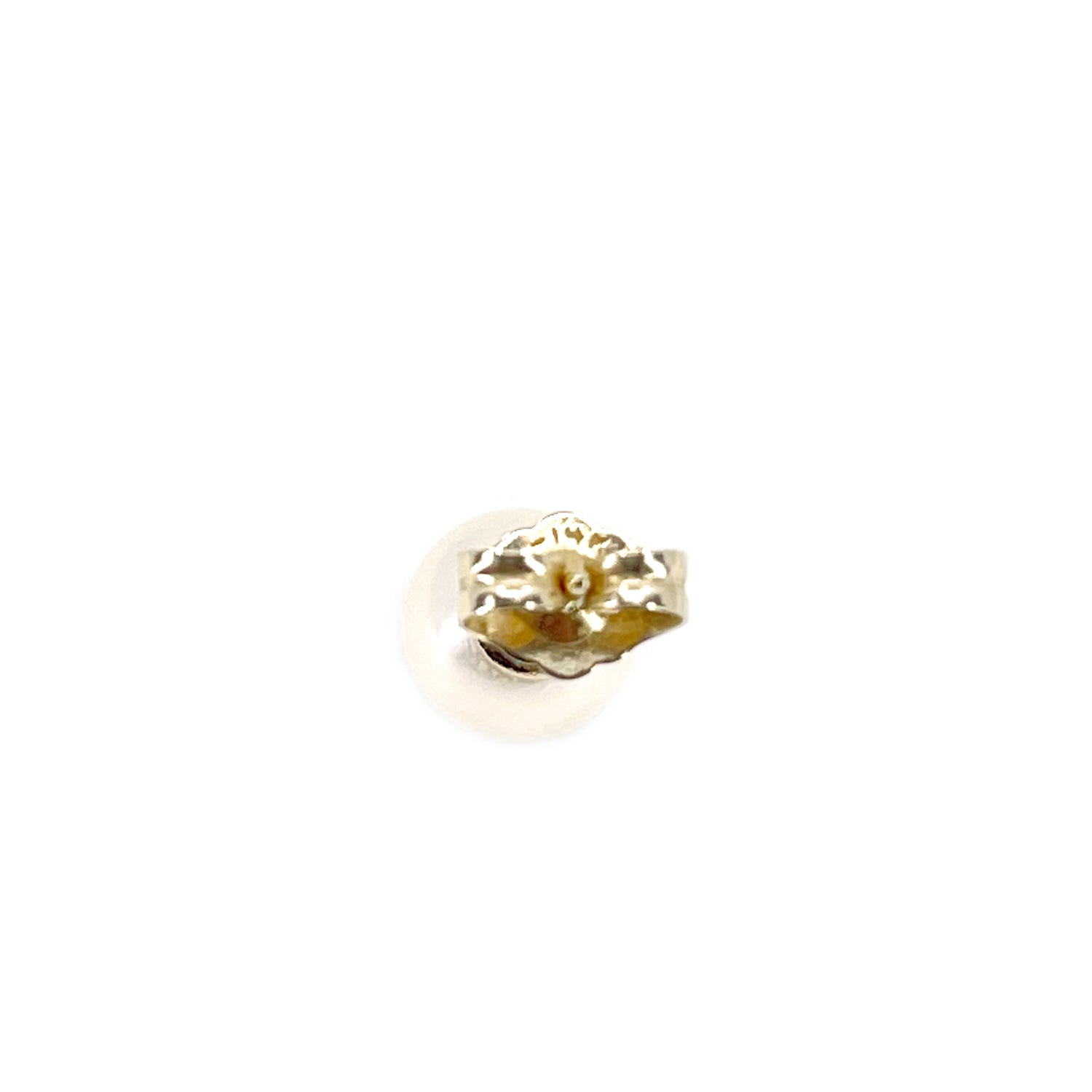 Vintage Modern Akoya Saltwater Cultured Pearl Pierced Earrings M/L- 14K Yellow Gold