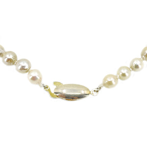 Choker Baroque Vintage Japanese Saltwater Cultured Akoya Pearl Necklace - Sterling Silver Gold Wash 15.50 Inch