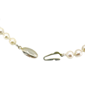 Choker Baroque Vintage Japanese Saltwater Cultured Akoya Pearl Necklace - Sterling Silver Gold Wash 15.50 Inch
