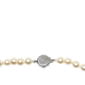 Blossom Mid-Century Cultured Akoya Pearl Strand - 14K White Gold 17.50 Inch - Vintage Valuable Pearls