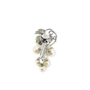 Engraved Grape Akoya Saltwater Cultured Pearl Screwback Earrings- Sterling Silver
