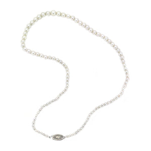 Starburst Graduated Japanese Saltwater Cultured Akoya Pearl Strand - 10K White Gold 18.75 Inch