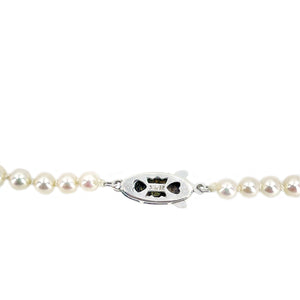 Vintage Art Deco Japanese Saltwater Cultured Akoya Pearl Graduated Necklace - Sterling Silver 19.75 Inch