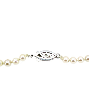 Nouveau Graduated Japanese Saltwater Cultured Akoya Pearl Strand - 14K White Gold 19 Inch