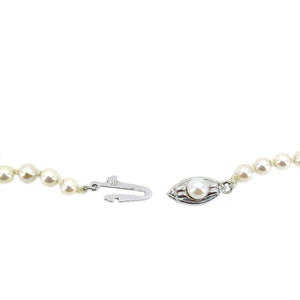 Nouveau Graduated Japanese Saltwater Cultured Akoya Pearl Strand - 14K White Gold 19 Inch