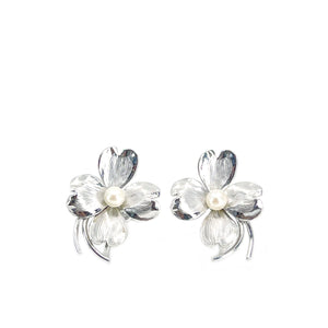 Dogwood Harry S. Bick Akoya Saltwater Cultured Pearl Screwback Earrings- Sterling Silver