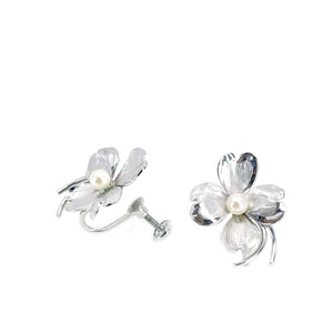 Dogwood Harry S. Bick Akoya Saltwater Cultured Pearl Screwback Earrings- Sterling Silver