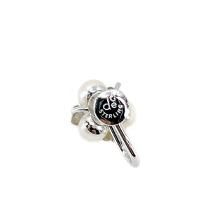 De Curtis Hearts Akoya Saltwater Cultured Pearl Screwback Earrings- Sterling Silver