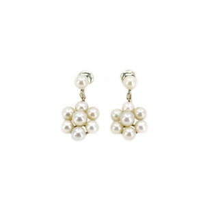 Retro Vintage Japanese Akoya Saltwater Cultured Pearl Screwback Earrings- 10K Yellow Gold
