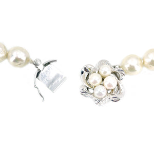 Atomic Modernist Japanese Baroque Saltwater Cultured Akoya Pearl Necklace - Sterling Silver 17.50 Inch