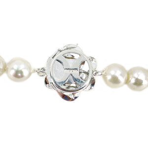 Atomic Modernist Japanese Baroque Saltwater Cultured Akoya Pearl Necklace - Sterling Silver 17.50 Inch