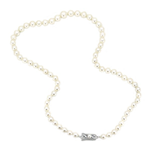 Rare Vintage Mikimoto Graduated Japanese Cultured Akoya Pearl Beaded Strand - Sterling Silver 19 Inch