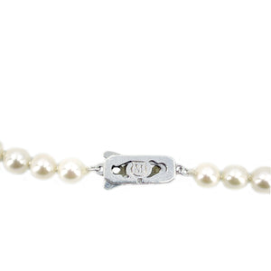 Rare Vintage Mikimoto Graduated Japanese Cultured Akoya Pearl Beaded Strand - Sterling Silver 19 Inch