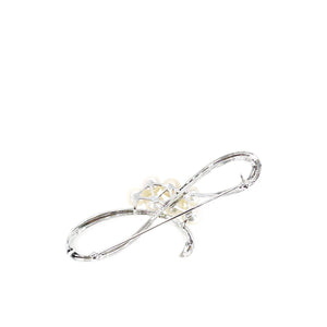 Modernist Japanese Saltwater Cultured Akoya Pearl Brooch- Sterling Silver
